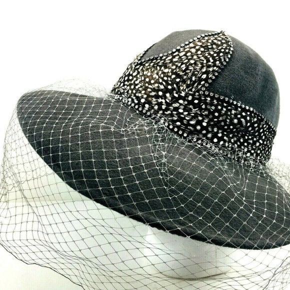 Vtg Jack McConnell Hat Wool Feathers Wide Brim main image 6